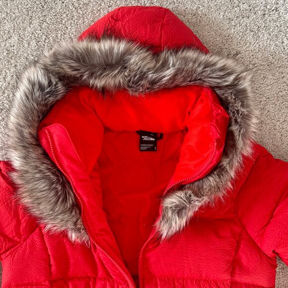 North Face TNF Dreamer Parkina 600 Down Winter Jacket Coat Red New sz medium - Picture 5 of 16